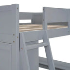 Letto a soppalco full size con scrivania e mensola - Bianco