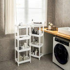 Carrello portaoggetti sottile a 4 ripiani — Set da 2, Organizzatore da cucina staccabile