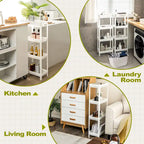 Carrello portaoggetti sottile a 4 ripiani — Set da 2, Organizzatore da cucina staccabile