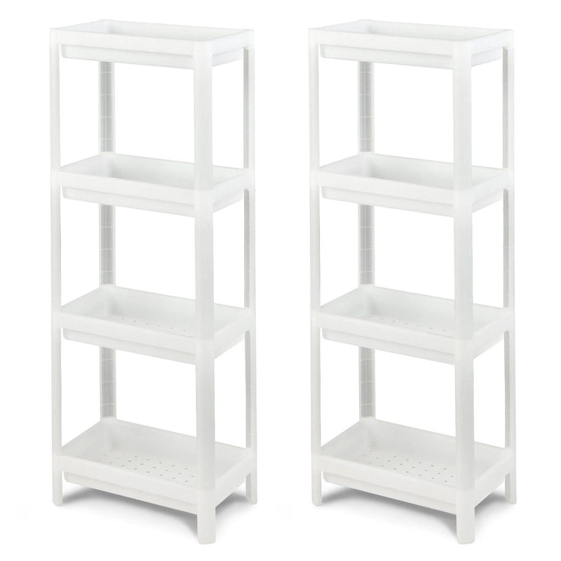Carrello portaoggetti sottile a 4 ripiani — Set da 2, Organizzatore da cucina staccabile