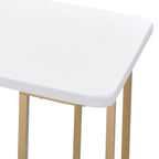 Scrivania rifinita in bianco e oro – Elegante scrivania da ufficio domestico