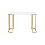 Scrivania rifinita in bianco e oro – Elegante scrivania da ufficio domestico