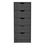 Comò verticale compatto in legno con 5 cassetti