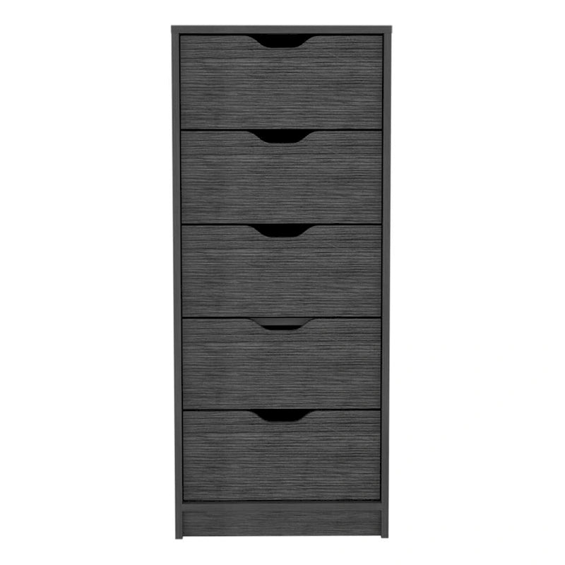 Comò verticale compatto in legno con 5 cassetti