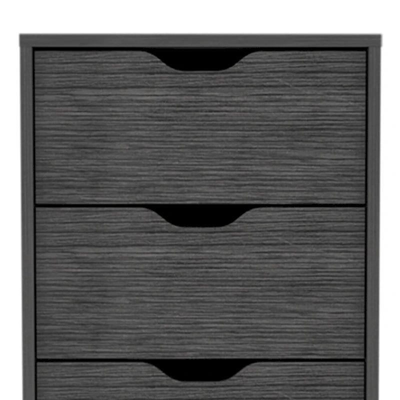 Comò verticale compatto in legno con 5 cassetti