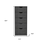 Comò verticale compatto in legno con 5 cassetti