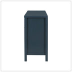 Credenza minimalista con motivo a onde e contenitori funzionali