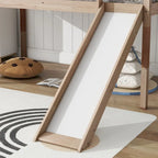 Letto a soppalco singolo con scivolo e design giocoso a basso profilo (capacità 113 kg)
