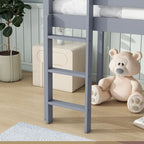 Letto a soppalco singolo con scivolo e design giocoso a basso profilo (capacità 113 kg)