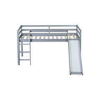 Letto a soppalco singolo con scivolo e design giocoso a basso profilo (capacità 113 kg)
