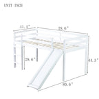 Letto a soppalco singolo con scivolo e design giocoso a basso profilo (capacità 113 kg)