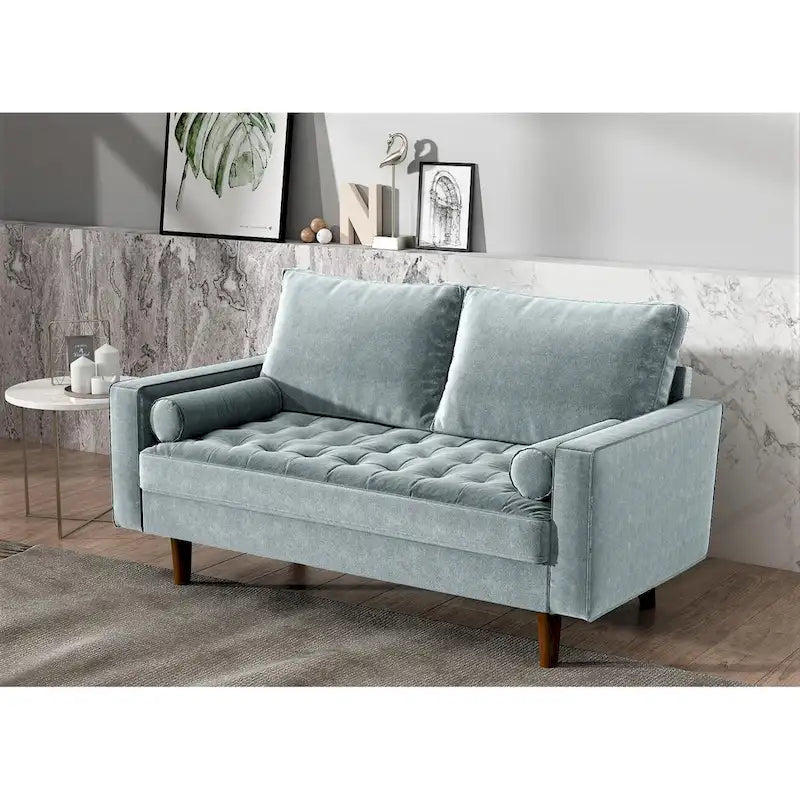 Divanetto in velluto — Divano moderno imbottito a 2 posti