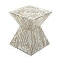 Tavolino Accent in Madreperla Fatto a Mano con Clessidra — Grigio o Beige