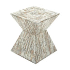 Tavolino Accent in Madreperla Fatto a Mano con Clessidra — Grigio o Beige