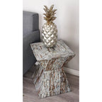 Tavolino Accent in Madreperla Fatto a Mano con Clessidra — Grigio o Beige