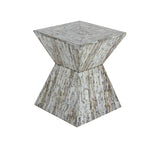 Tavolino Accent in Madreperla Fatto a Mano con Clessidra — Grigio o Beige