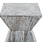 Tavolino Accent in Madreperla Fatto a Mano con Clessidra — Grigio o Beige