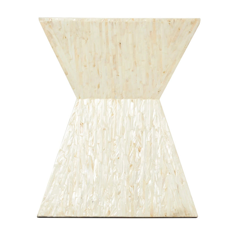 Tavolino Accent in Madreperla Fatto a Mano con Clessidra — Grigio o Beige