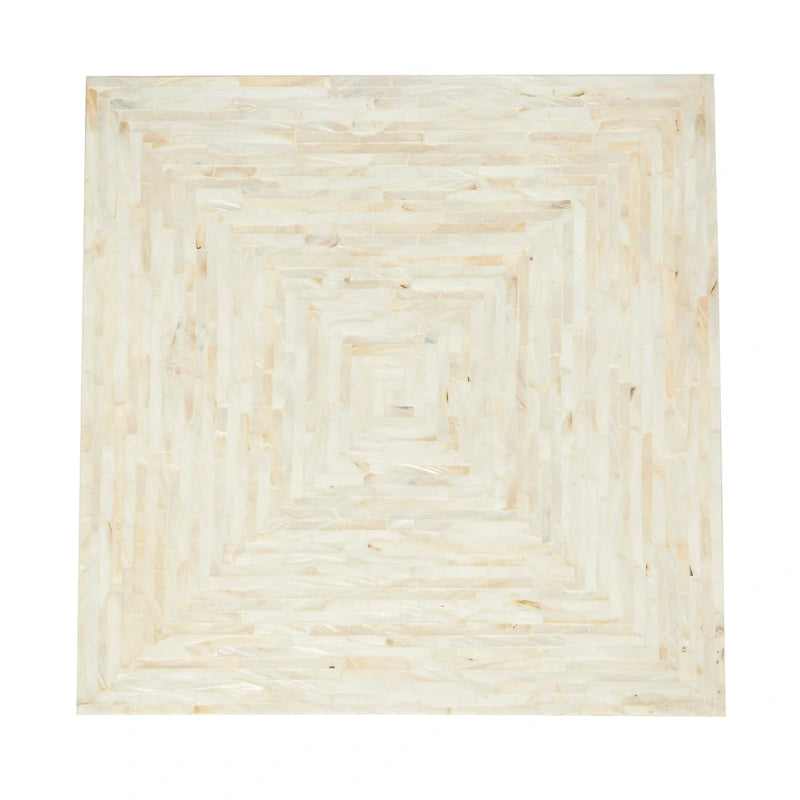 Tavolino Accent in Madreperla Fatto a Mano con Clessidra — Grigio o Beige