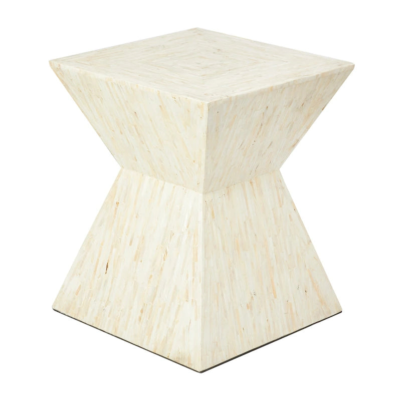 Tavolino Accent in Madreperla Fatto a Mano con Clessidra — Grigio o Beige