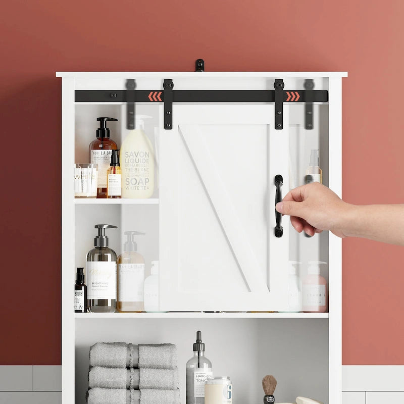 Mobiletto salvaspazio da bagno sopra il WC con anta scorrevole — 66,54A x 27,17L