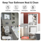 Mobiletto salvaspazio da bagno sopra il WC con anta scorrevole — 66,54A x 27,17L