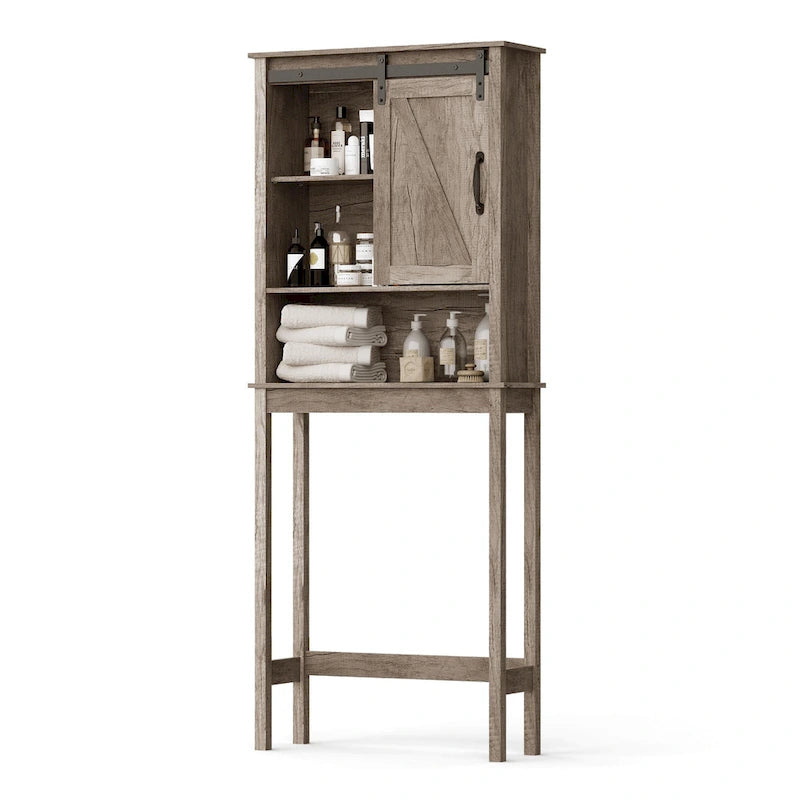 Mobiletto salvaspazio da bagno sopra il WC con anta scorrevole — 66,54A x 27,17L