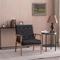 Sedia in similpelle nera stile retrò moderno