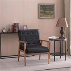 Sedia in similpelle nera stile retrò moderno