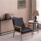 Sedia in similpelle nera stile retrò moderno