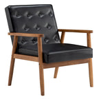 Sedia in similpelle nera stile retrò moderno