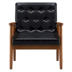 Sedia in similpelle nera stile retrò moderno