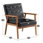 Sedia in similpelle nera stile retrò moderno