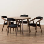 Set da pranzo di 5 pezzi in tessuto grigio Mid-Century
