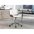 Sedia da ufficio Mid-Century in ecopelle con altezza regolabile