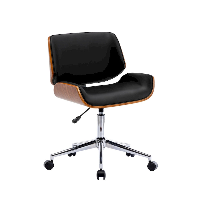 Sedia da ufficio Mid-Century in ecopelle con altezza regolabile
