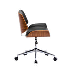 Sedia da ufficio Mid-Century in ecopelle con altezza regolabile