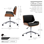 Sedia da ufficio Mid-Century in ecopelle con altezza regolabile