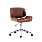 Sedia da ufficio Mid-Century in ecopelle con altezza regolabile