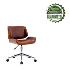 Sedia da ufficio Mid-Century in ecopelle con altezza regolabile
