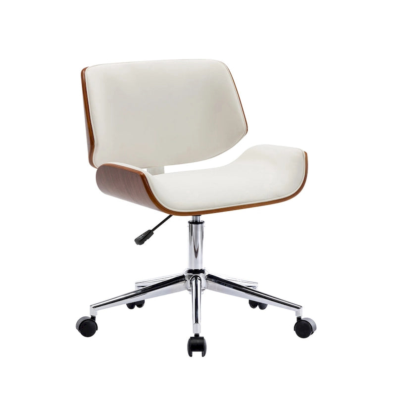 Sedia da ufficio Mid-Century in ecopelle con altezza regolabile