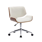 Sedia da ufficio Mid-Century in ecopelle con altezza regolabile