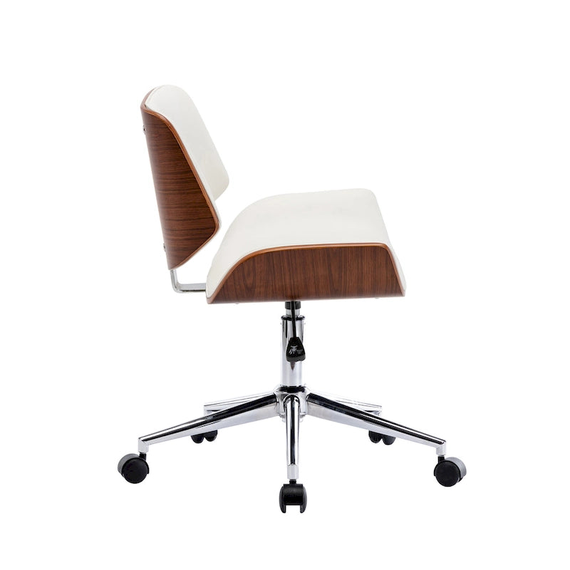 Sedia da ufficio Mid-Century in ecopelle con altezza regolabile