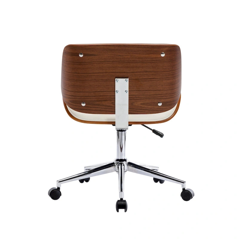 Sedia da ufficio Mid-Century in ecopelle con altezza regolabile
