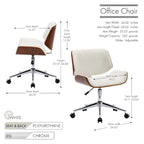 Sedia da ufficio Mid-Century in ecopelle con altezza regolabile
