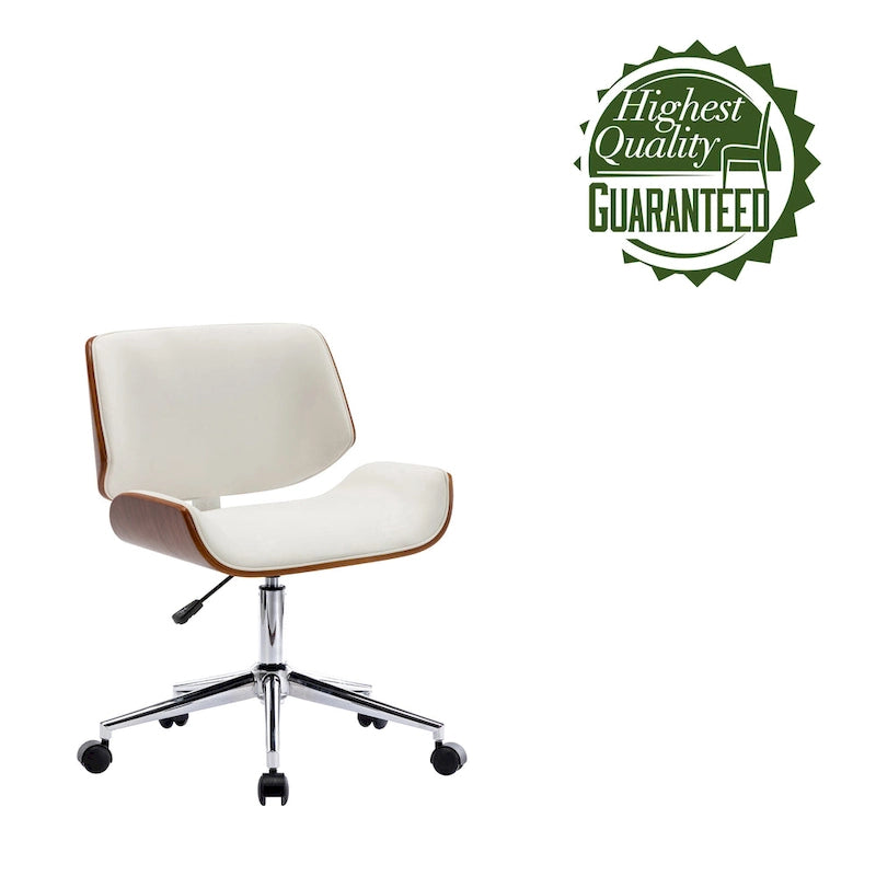 Sedia da ufficio Mid-Century in ecopelle con altezza regolabile
