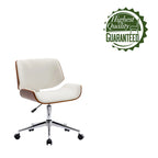 Sedia da ufficio Mid-Century in ecopelle con altezza regolabile