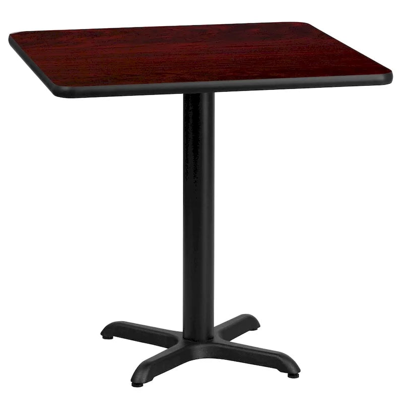 Piano tavolo laminato quadrato 24" con base altezza tavolo 22" x 22" - 24"L x 24"P x 31,125"H