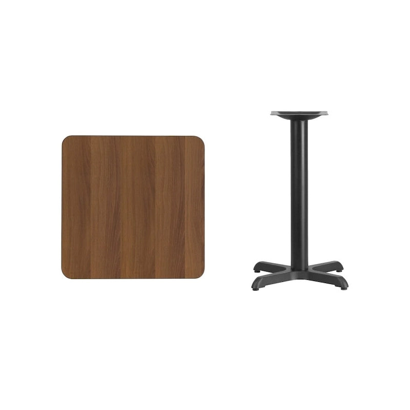 Piano tavolo laminato quadrato 24" con base altezza tavolo 22" x 22" - 24"L x 24"P x 31,125"H