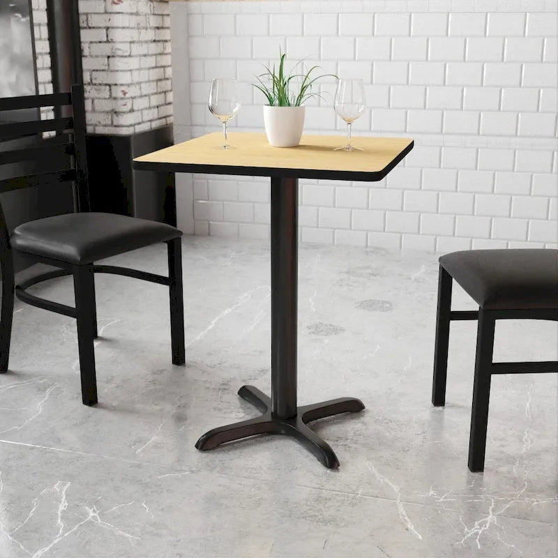 Piano tavolo laminato quadrato 24" con base altezza tavolo 22" x 22" - 24"L x 24"P x 31,125"H